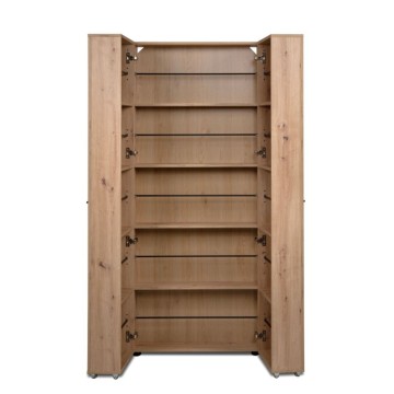 Schuhschrank Eiche 2 Türen mit Fächern Lugo02A 74x34x181