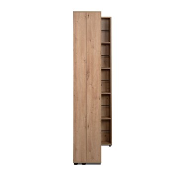 Schuhschrank Eiche 2 Türen mit Fächern Lugo02A 74x34x181