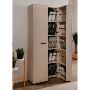 Kaschmir Schuhschrank 2 Türen mit Fächern Lugo02A 74x34x181