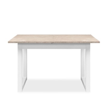 Ausziehbarer rechteckiger Tisch Houston80B sand und weiß 120x80x75H