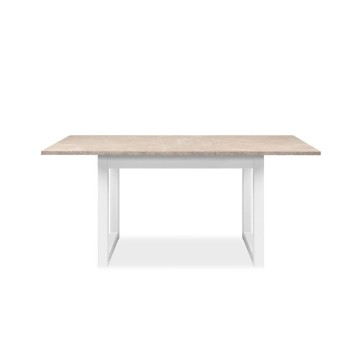 Ausziehbarer rechteckiger Tisch Houston80B sand und weiß 120x80x75H