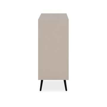 Sandfarbenes Sideboard mit schwarzen Details 2 Türen und 3 Schubladen Arona01B 135x38x90H