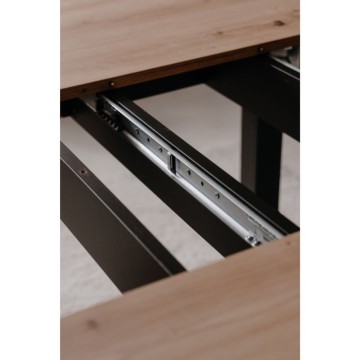Ausziehbarer runder Tisch Eiche und schwarz Coburg100 100x100x76H