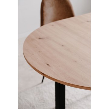 Ausziehbarer runder Tisch Eiche und schwarz Coburg100 100x100x76H