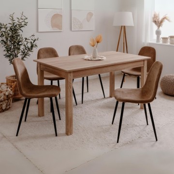 Ausziehbarer rechteckiger Eichentisch Coburg120 120x70x76,5