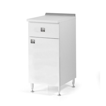 Weißer Schrank mit Schublade und Tür auf der rechten Seite 40x50x87H MOUNTED