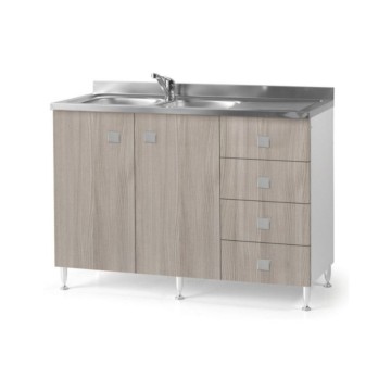 Spülenunterschrank mit Schubladen rechts Ulme 120x50x87H