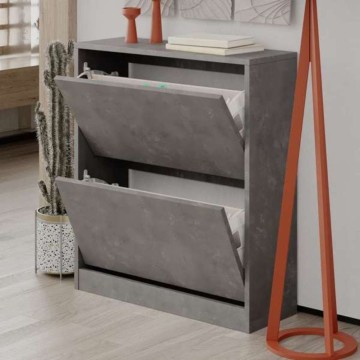 SHC520RETRO Schuhschrank mit zwei Klappen grau retro