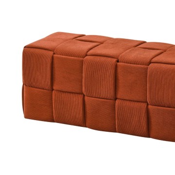 Rechteckiger rostfarbener Hocker mit Webeffekt Den 104x39x39H