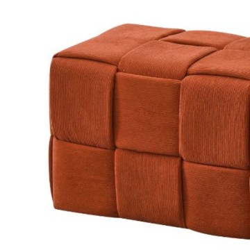 Rechteckiger rostfarbener Hocker mit Webeffekt Den 104x39x39H