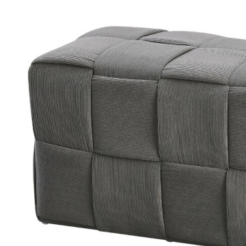 Grauer rechteckiger Hocker mit gewebtem Effekt Den 104x39x39H