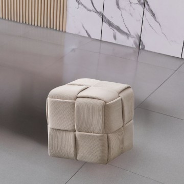 Viereckiger Hocker taubenfarbener Webeffekt Den 39x39x39H