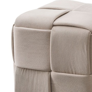 Viereckiger Hocker taubenfarbener Webeffekt Den 39x39x39H