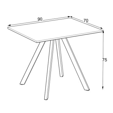 Lucas Rechteckiger Eichenholztisch: Eleganz und Stil 90x70x75H
