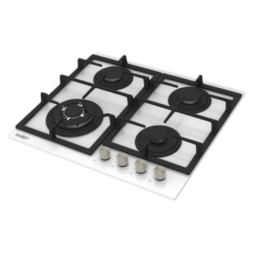 Samet Dafne60 4-Flammen-Gasherd 60 cm Glas weiß