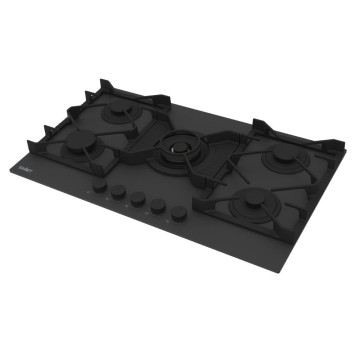Samet Zacinto90 5-Flammen-Gasherd 90 cm mattschwarzes, satiniertes Glas