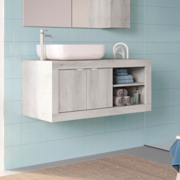 Basic110 Kiefer weiß wandhängend Badezimmerschrank 110x47x47H