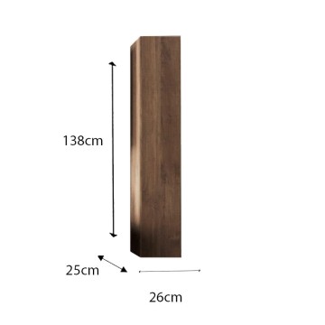 Jupiter1 26x25x138H mercure Eiche wandhängende Badsäule