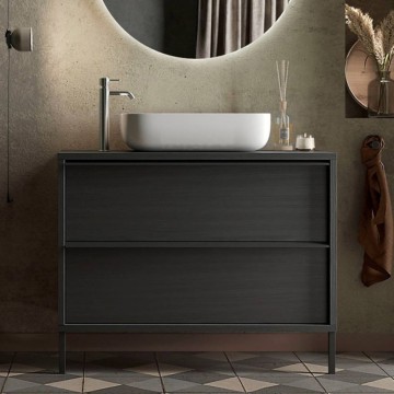 Adam105 2-Schubladen-Badschrank schwarz Esche 105x43x78H