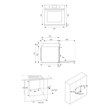 Eingebauter Pyrolyse-Backofen Bertazzoni F6011MODPLZ Klasse A++ mit LCD-Farbdisplay aus Zink