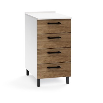 Kommode mit 4 Schubladen 40x50x85H Farbe Nussbaum natur