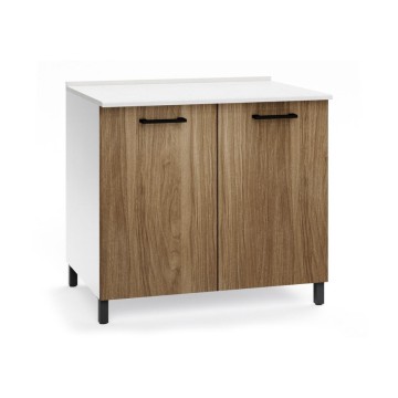 Zweitüriger Küchenunterschrank 80x50x85H Farbe Walnuss natur