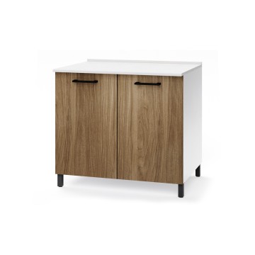Zweitüriger Küchenunterschrank 80x50x85H Farbe Walnuss natur