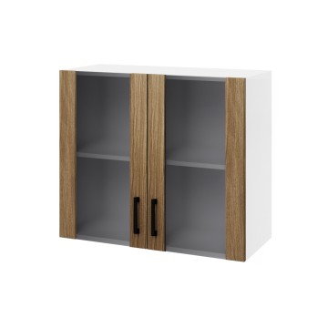 Küchenhängeschrank Flügeltür 80 cm Farbe Walnuss natur