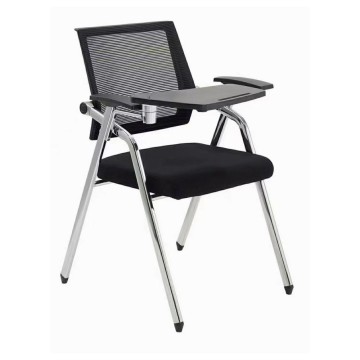 Loreto Bürostuhl mit Klapptisch schwarze Netzrückenlehne und Chrombeine