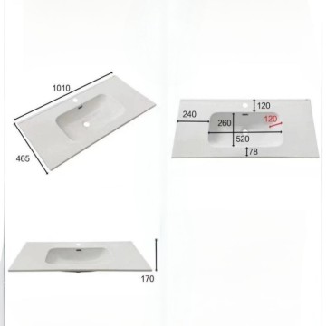 Modularer mattweißer wandmontierter Badezimmerschrank mit Schubladen 100x45x50H
