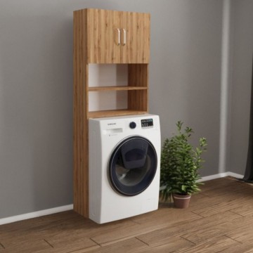 Marsiglia Waschmaschinenschrank mit Türen und Einlegeböden Farbe Eiche 64x20x180H