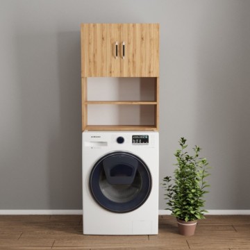 Marsiglia Waschmaschinenschrank mit Türen und Einlegeböden Farbe Eiche 64x20x180H