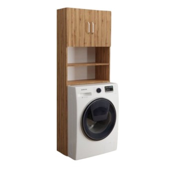 Marsiglia Waschmaschinenschrank mit Türen und Einlegeböden Farbe Eiche 64x20x180H