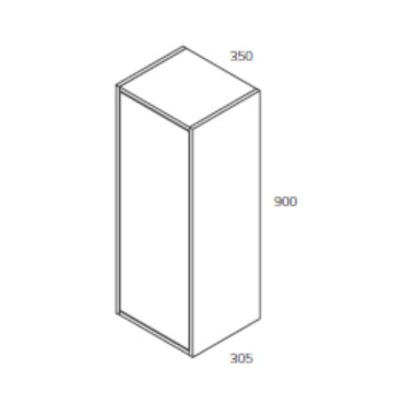 Push mattschwarzer Bad-Hängeschrank 35x30.5x90H
