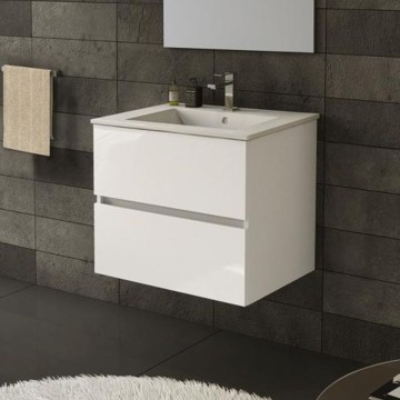 Sevilla weiß 60x44,6x52H wandhängender Badezimmerschrank: Eleganz und Zweckmäßigkeit für ein modernes Badezimmer