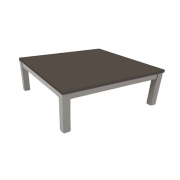 Rechteckiger Couchtisch Tratto mit grauem Gestell und schlammiger Platte