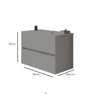Badezimmerschrank Sevilla Eiche 100x44,6x52H: Eleganz und Zweckmäßigkeit für ein modernes Badezimmer