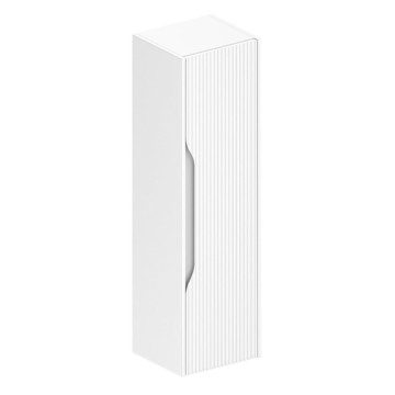 Wandhängende Badezimmersäule Soho in Mattweiß mit Rippeneffekt 35x30x120H