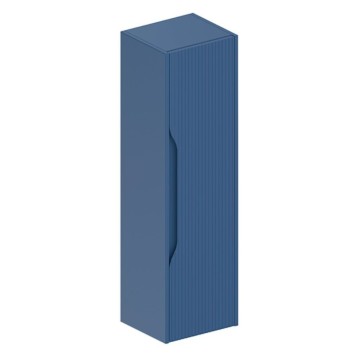 Wandhängende Badsäule Soho in mattem Hellblau mit Rippeneffekt 35x30x120H