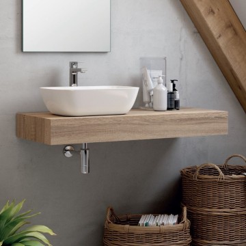 Badregal aus Eiche Cambrian für Aufsatzwaschbecken Ely 120x45: Eleganz und Funktionalität für Ihr Bad