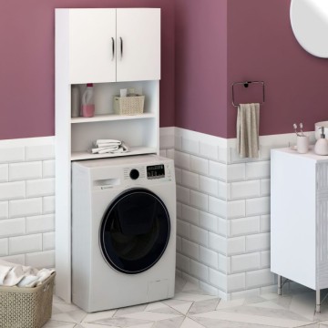 Waschmaschinenschrank 60x180 cm mit Türen und Einlegeböden Farbe weiß