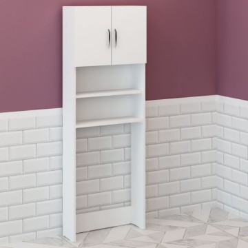 Waschmaschinenschrank 60x180 cm mit Türen und Einlegeböden Farbe weiß
