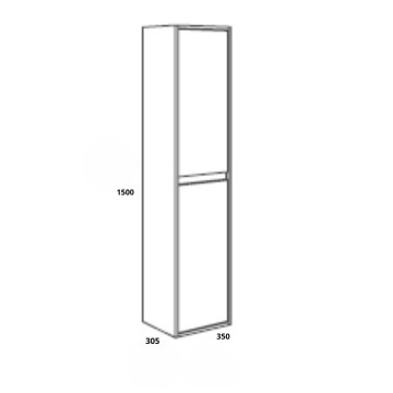 Bolton zementfarbene wandhängende Badsäule 35x30,5x150H