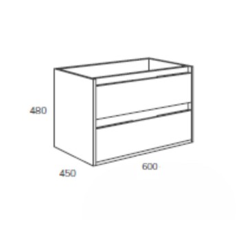 Bolton glänzend weiß lackiert Wandschrank für Badezimmer 60x45x48H 2 Schubladen: modernes Design und Funktionalität
