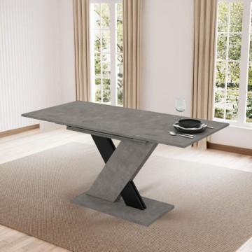 Ausziehbarer Tisch Beton und schwarz 120x75 cm - Axi