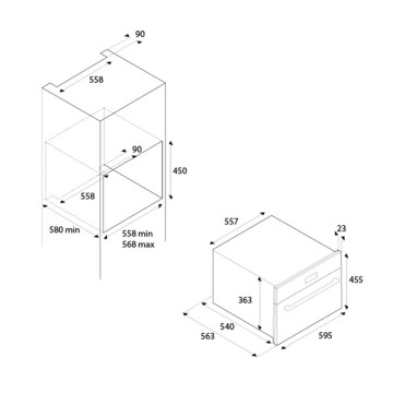KOMBI-MIKROWELLENOFEN 38 LT CM.60 H.45 INOX BERTAZZONI