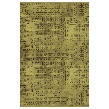 Vadi grüner rutschfester Chenille Teppich mit geometrischem Muster 120x180