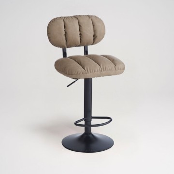 Barhocker Tati aus taupefarbenem Kunstleder - Stil und Komfort in einem modernen Design