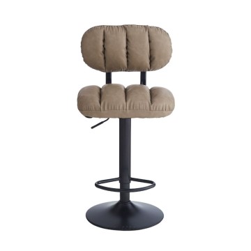 Barhocker Tati aus taupefarbenem Kunstleder - Stil und Komfort in einem modernen Design