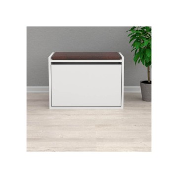 Schuhschrank mit Bank in weiß 60x30 cm mit Klappe - Susa